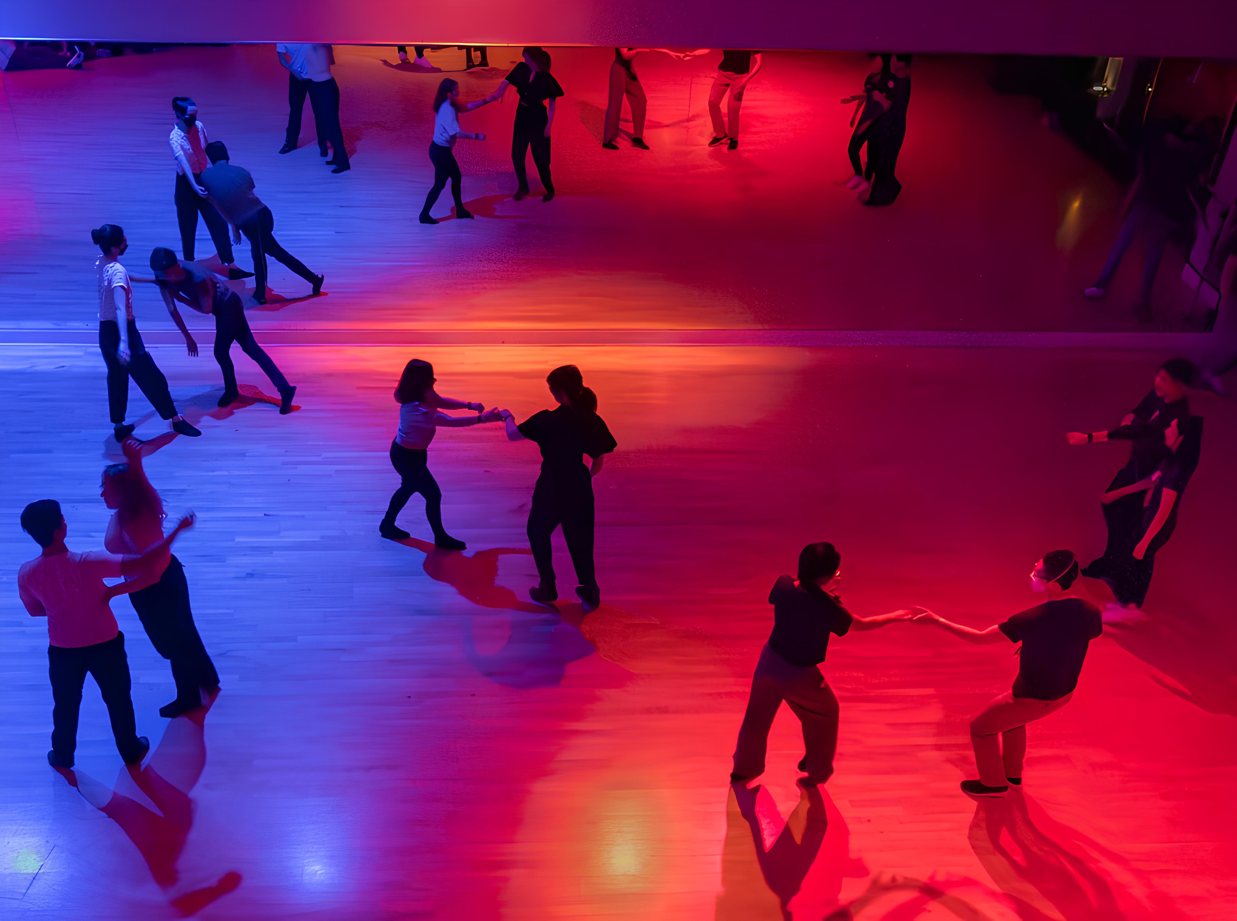 Birds eye view picture of a social at Do Your Own Swing